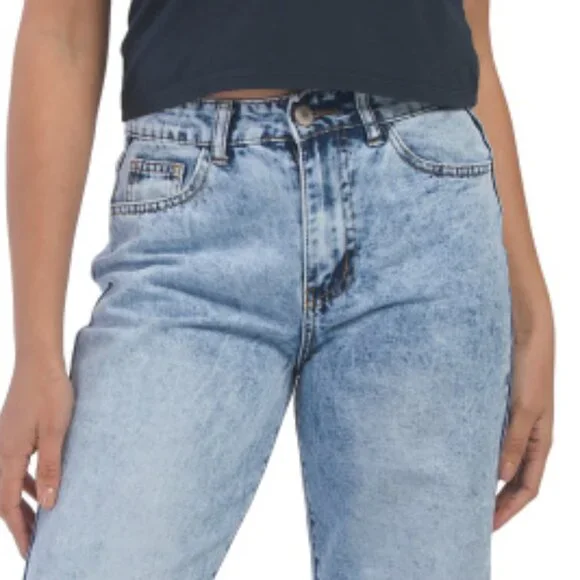 NEW  FLYING ANGEL womens High Rise Jeans light wash 253 - Picture 3 of 6